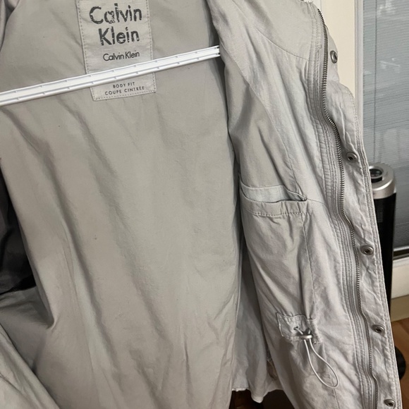 Calvin Klein Distressed Linen Body Fit Jacket - Picture 3 of 3